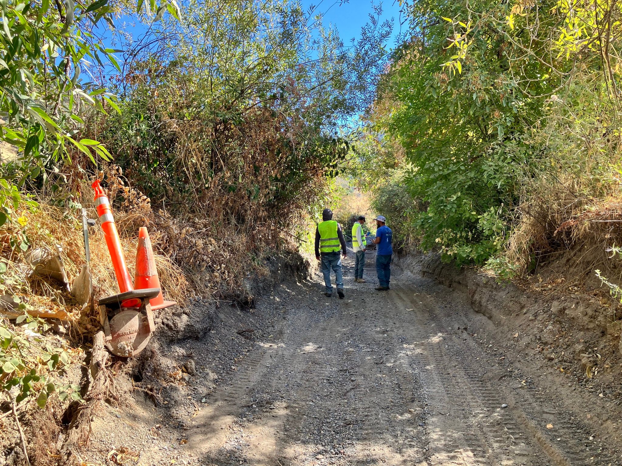 The County Water Resources team has unburied the drainage pipe