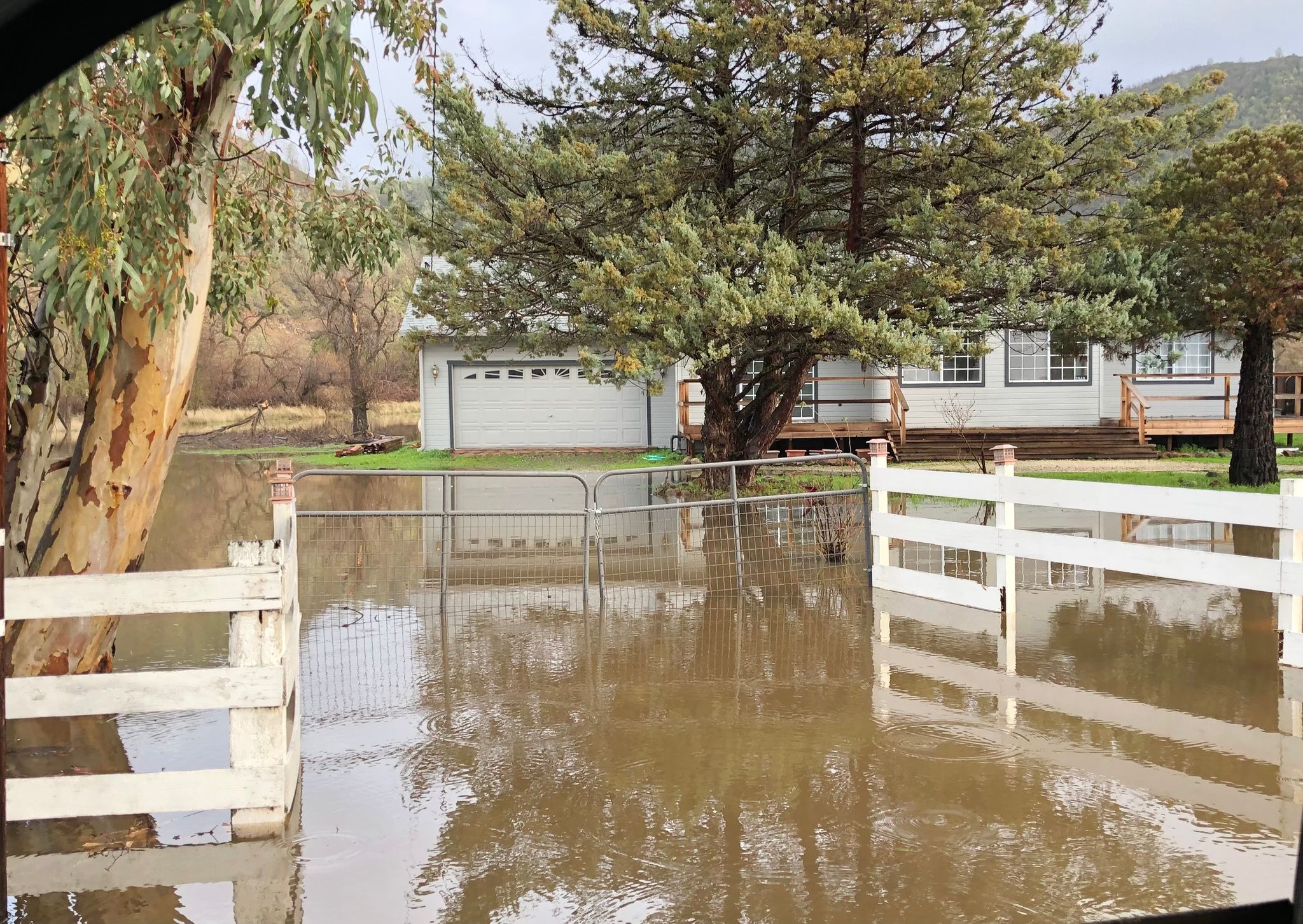 Flooded driveway off of the public road on Clark Drive (January 2023)
