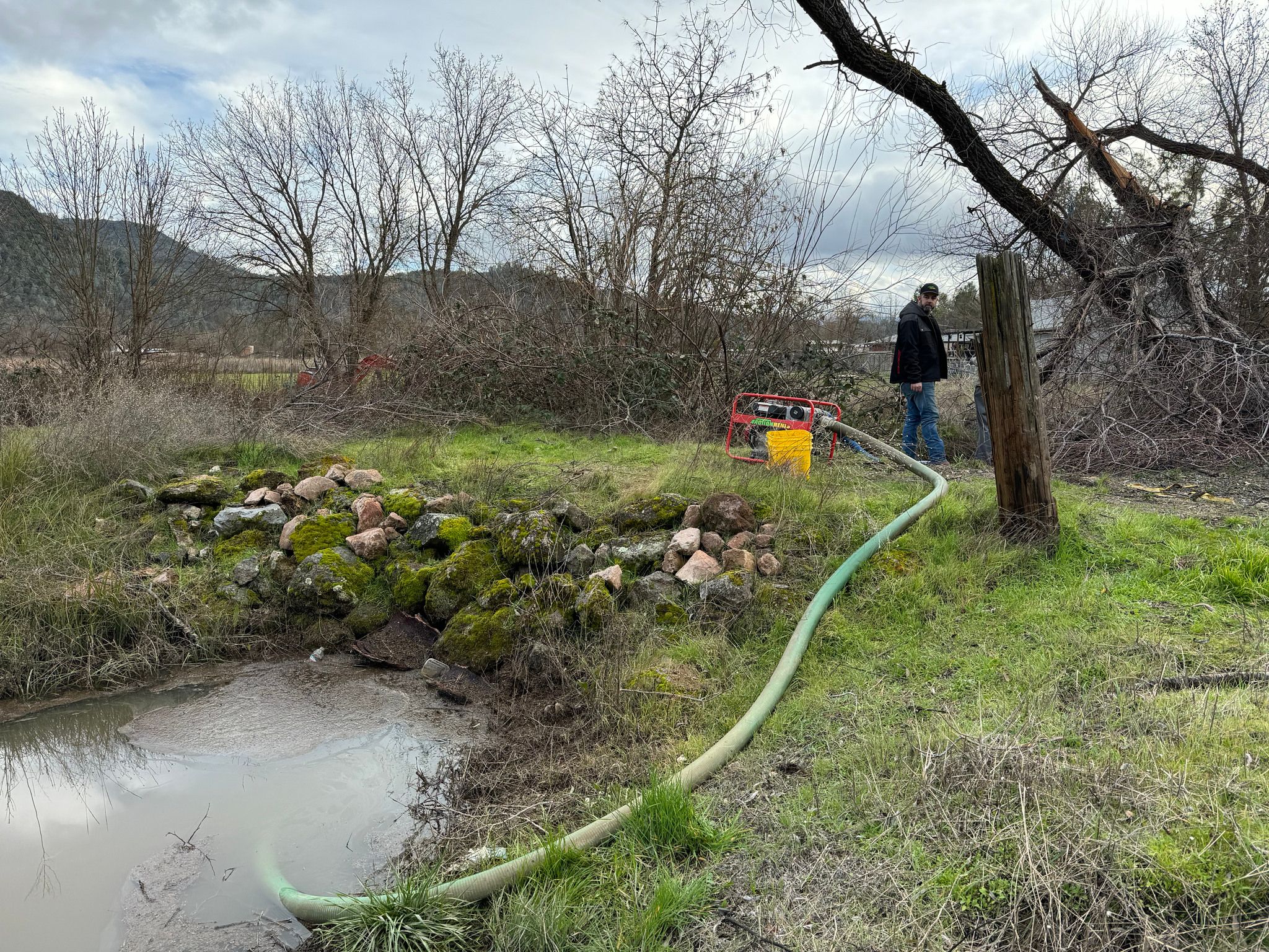 Jeffrey from Aaction Rents keeping an eye on the three-inch pump