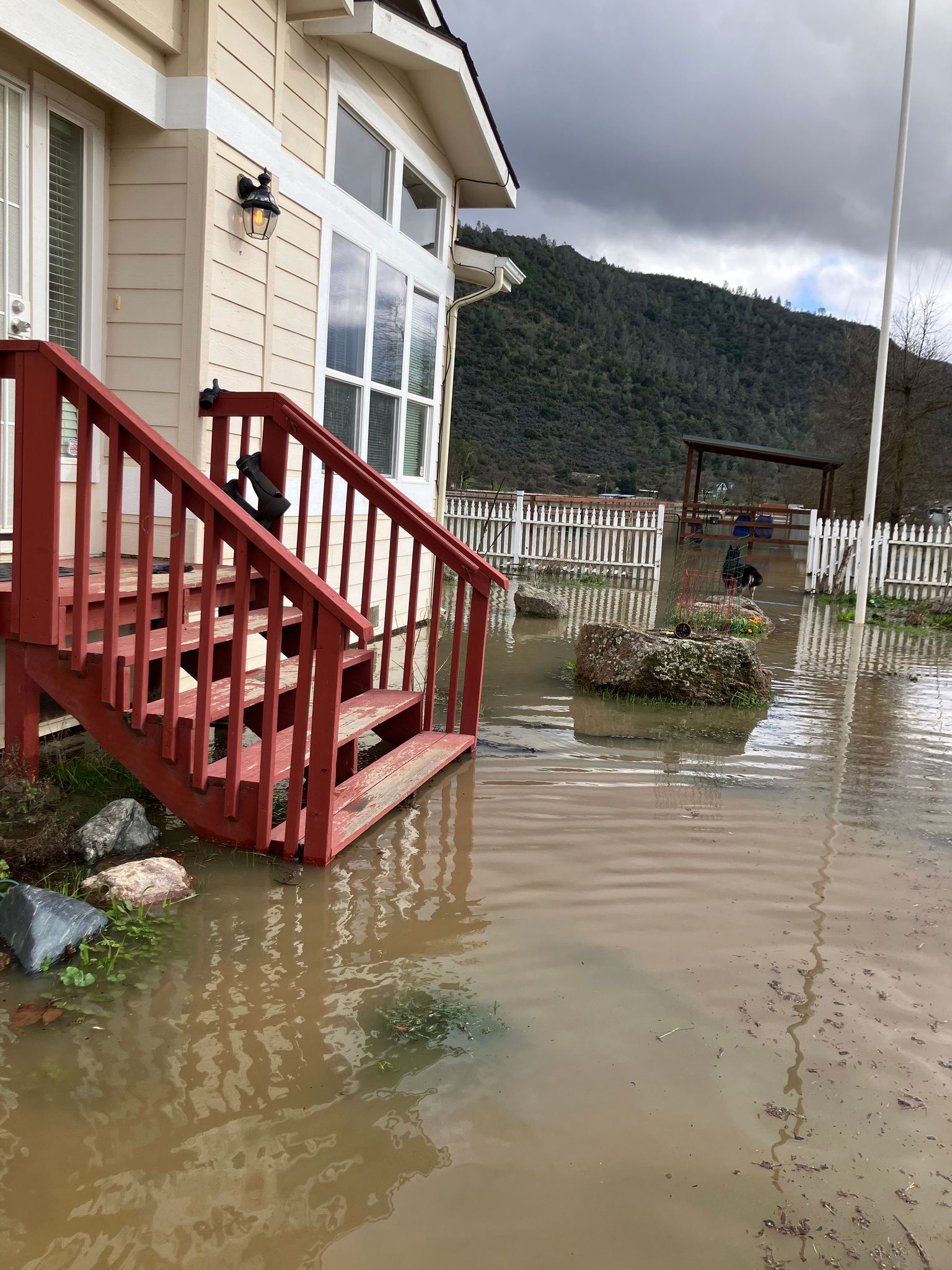 Flooded up to front steps (February 2024)