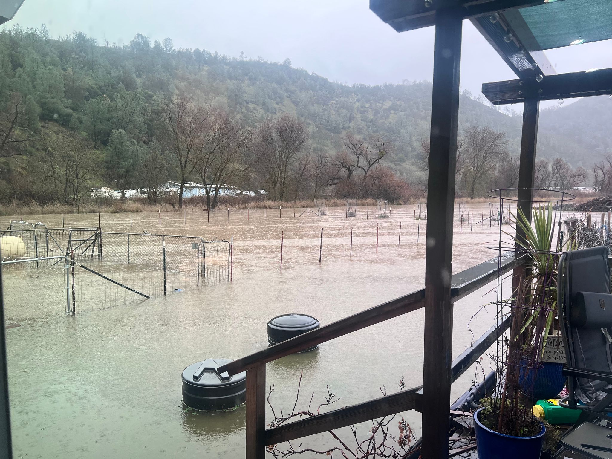 Flooded back yard on Clark Drive (February 2025)